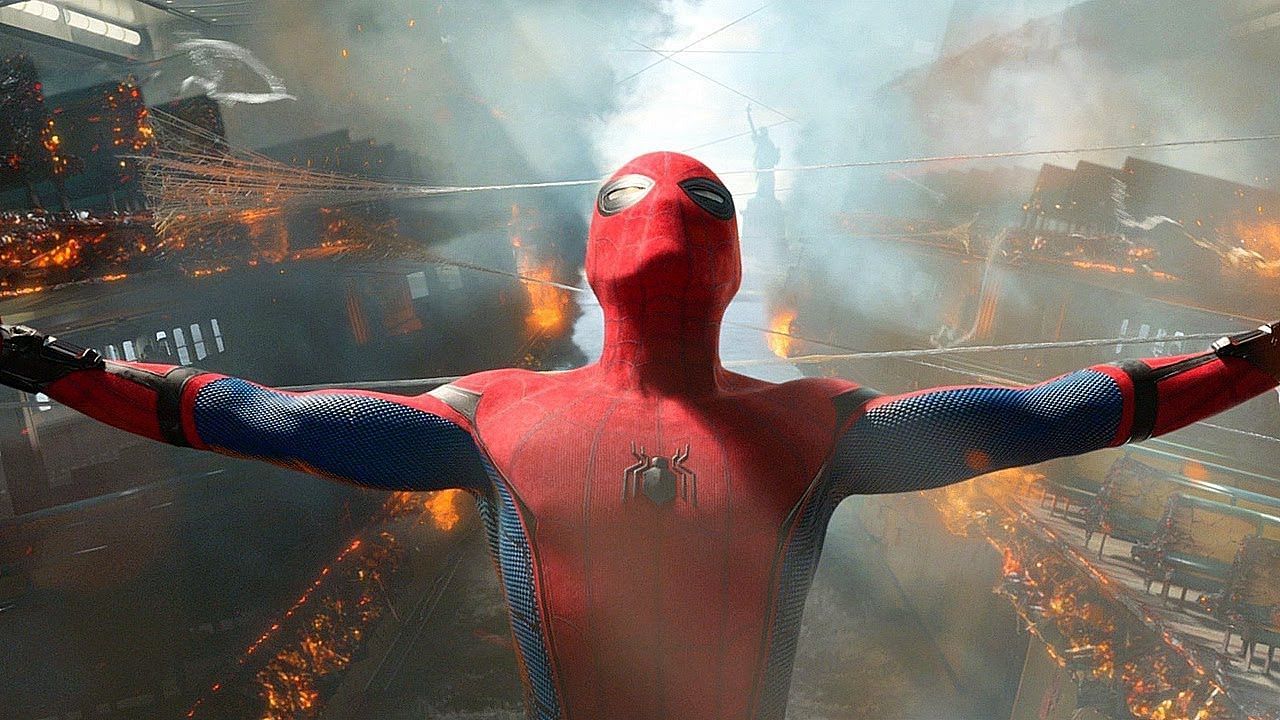 Spider-Man tries to save the ferry from sinking (Image via Marvel Studios)